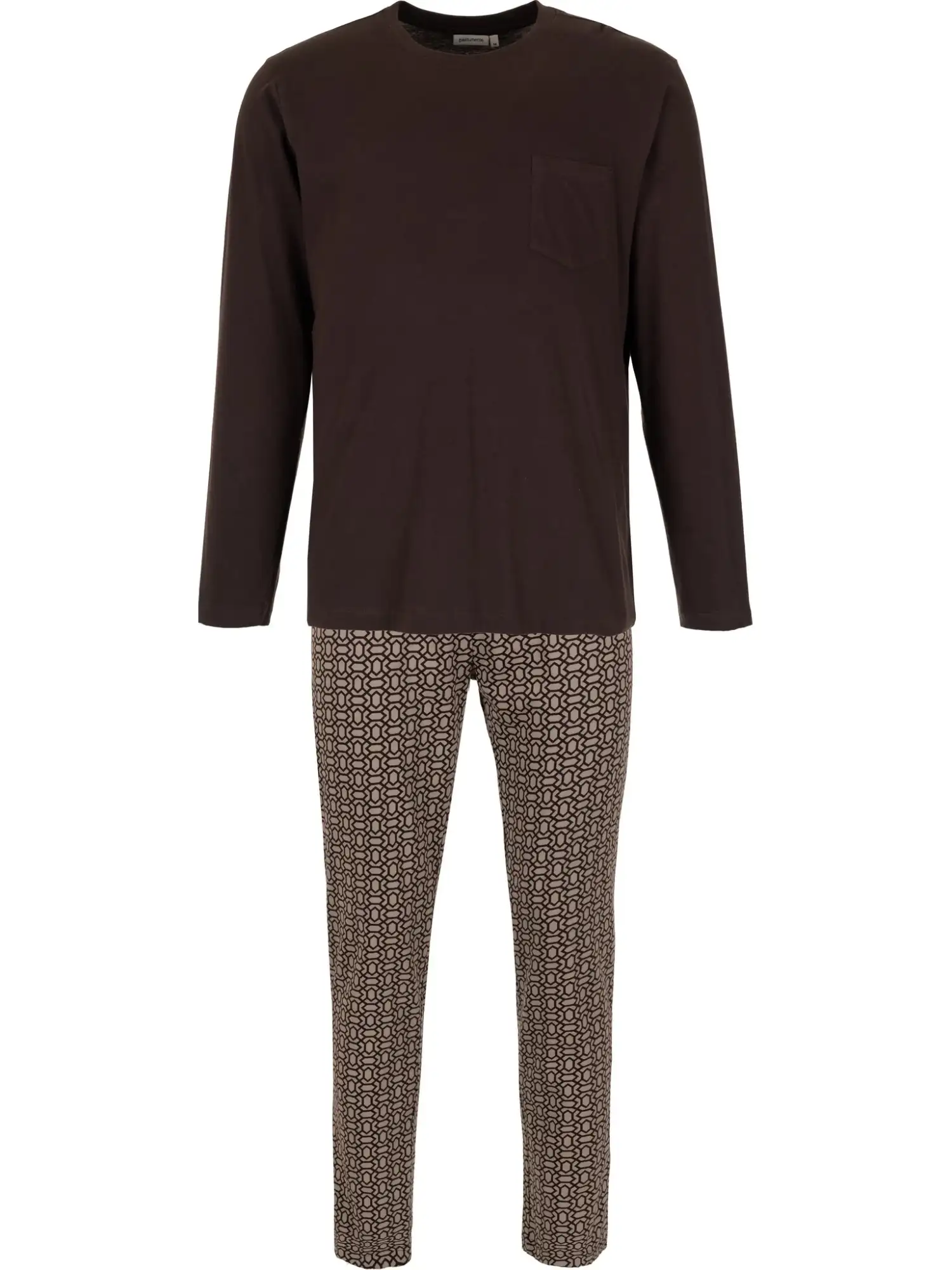 pastunette heren pyjama Urban Essence 122262-502-1 brown
