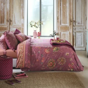 PiP Studio dekbedovertrek Mumbai Evening dark pink - 1-persoons 140x200/220cm + 1 sloop
