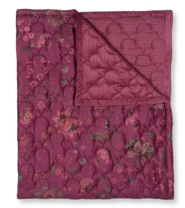 Pip Studio Mumbai Morning velvet sprei 180x260cm dark pink