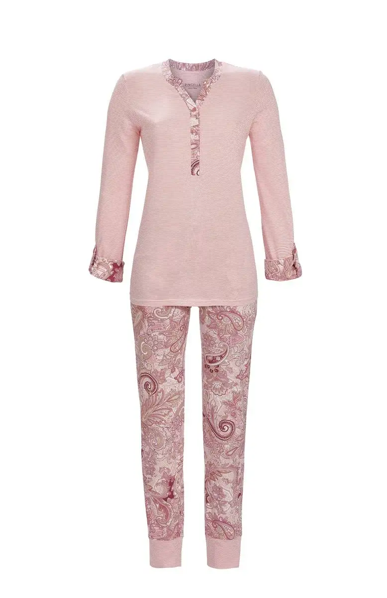 Ringella dames pyjama knoopsluiting paisley-dessin 5511239 pink - 42