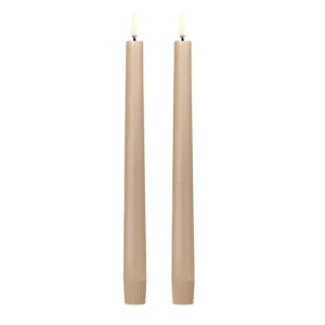 Uyuni led-kaars diner 2,3 x 25cm beige 2pack