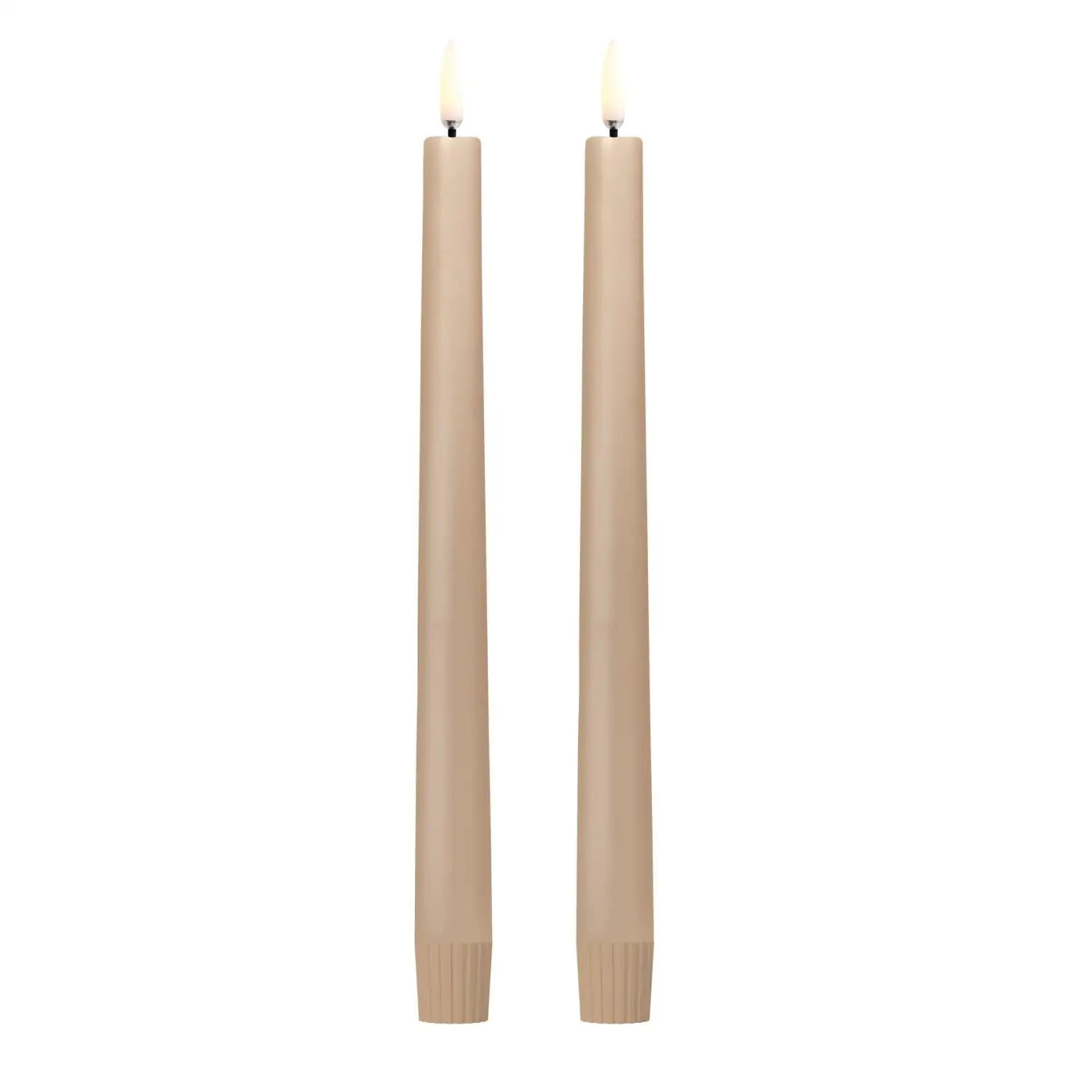 Uyuni led-kaars diner 2,3 x 25cm beige 2pack