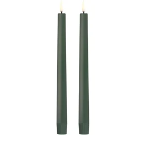 Uyuni led-kaars diner 2,3 x 25cm olive green 2pack
