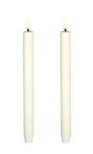 Uyuni led-kaars diner mini 1,3 x 13,8 cm ivory 2pack