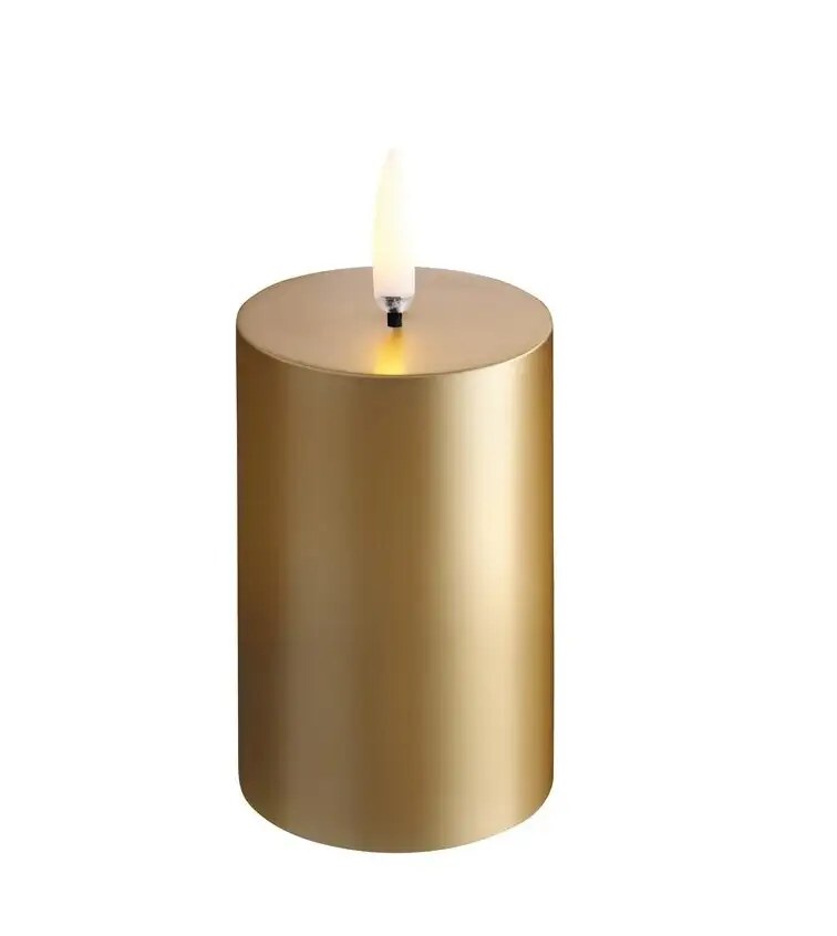 Uyuni led-kaars Melted 5 x 7,5cm gold finish