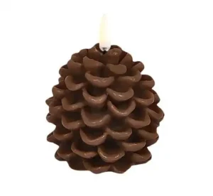 Uyuni led-kaars Pine cone 7 x 7cm brown