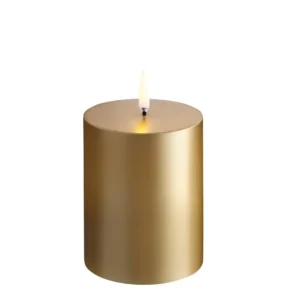 Uyuni led-kaars Rustic 7,8 x 10cm gold finish