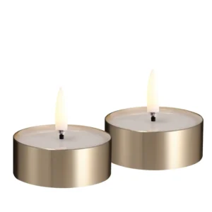 Uyuni led-waxinelichtje tealight maxi r6,3 x h2,3cm metal brass 2-pack