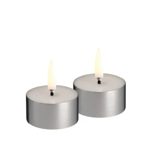 Uyuni led-waxinelichtje tealight r4,1 x h2,3cm silver 2-pack
