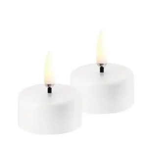 Uyuni oplaadbare led-waxinelichtje tealight r3.9 x h2,3cm white 2-pack