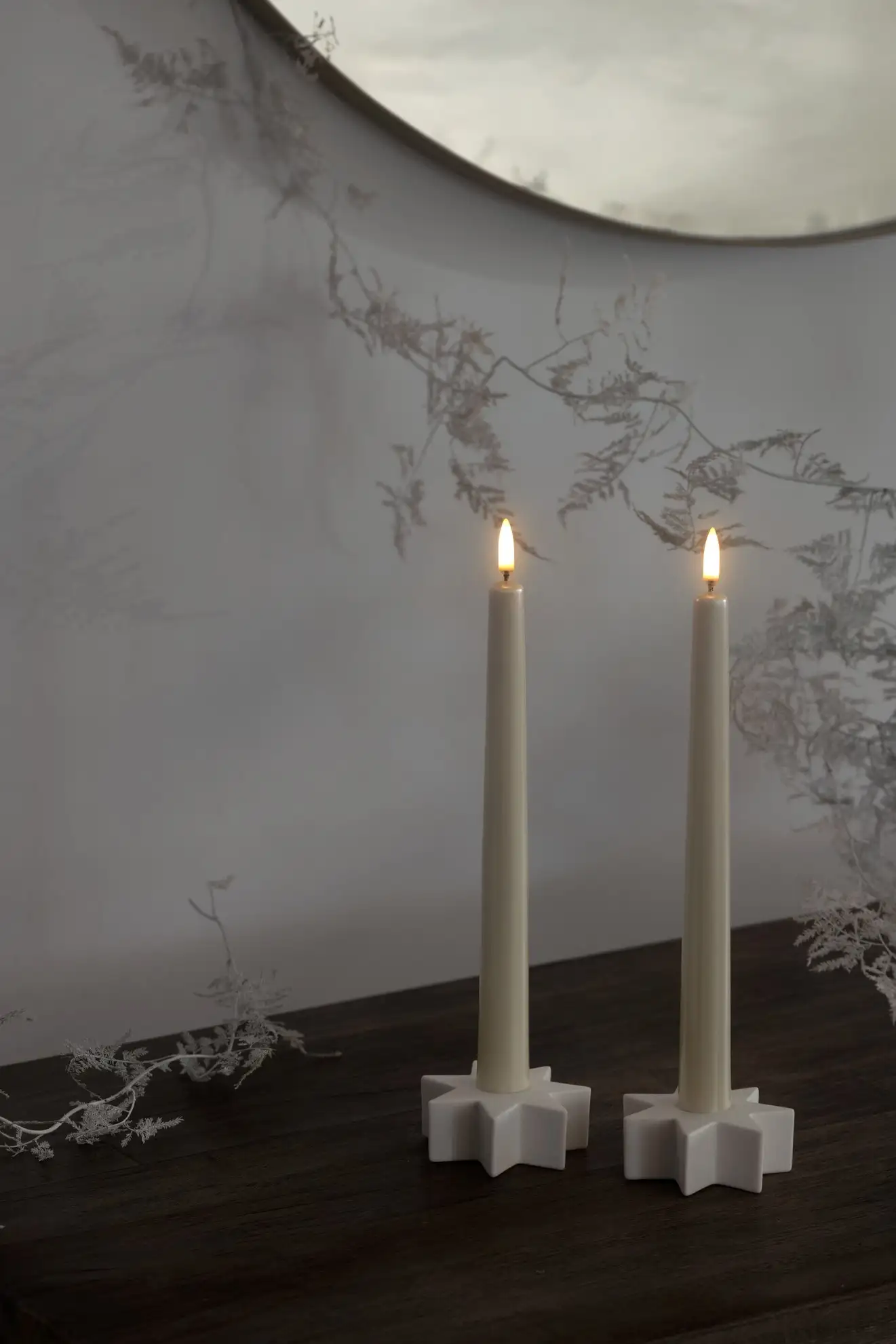 Uyuni led-kaars diner 2,3 x 25cm pearl ivory 2pack - Afbeelding 3