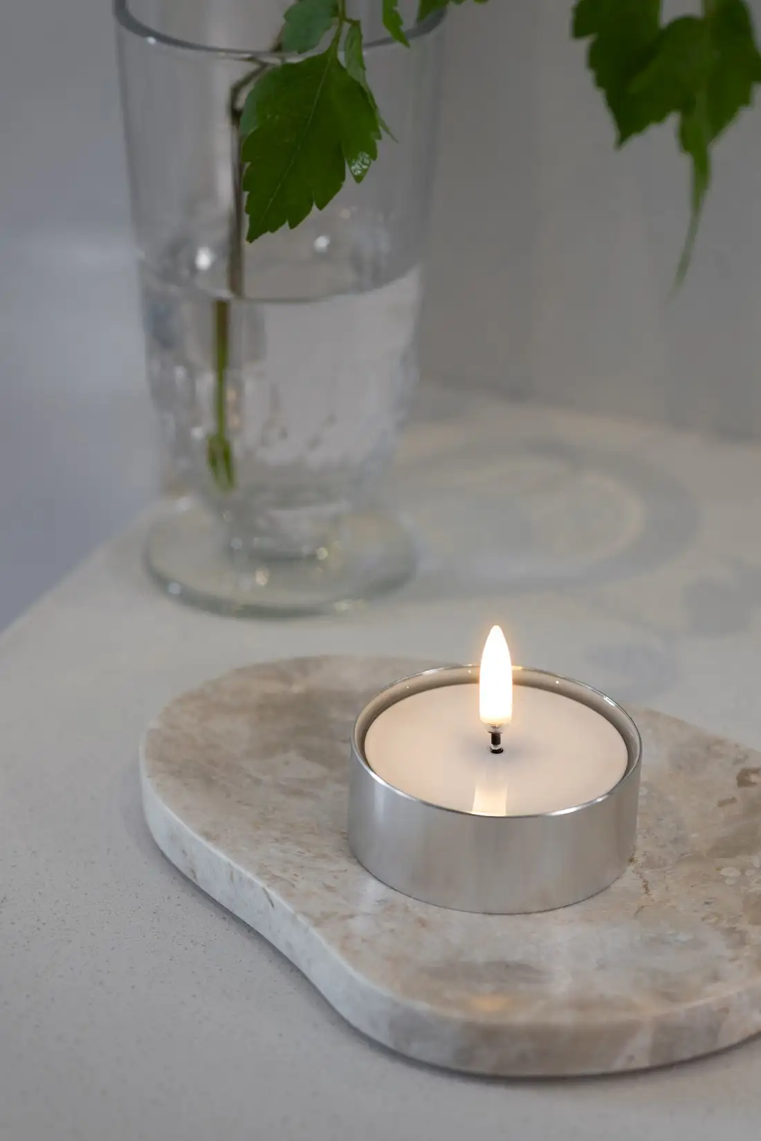 Uyuni led-waxinelichtje tealight r4,1 x h2,3cm silver 2-pack - Afbeelding 3