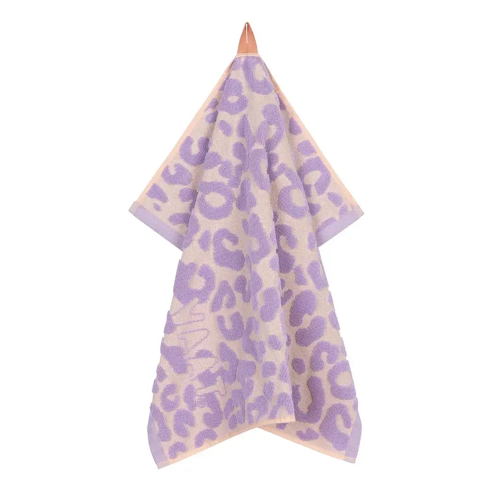 Vaat Amsterdam keukendoek I Love Leopard lila peach