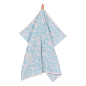Vaat Amsterdam keukendoek I Love Leopard pastel blue yellow