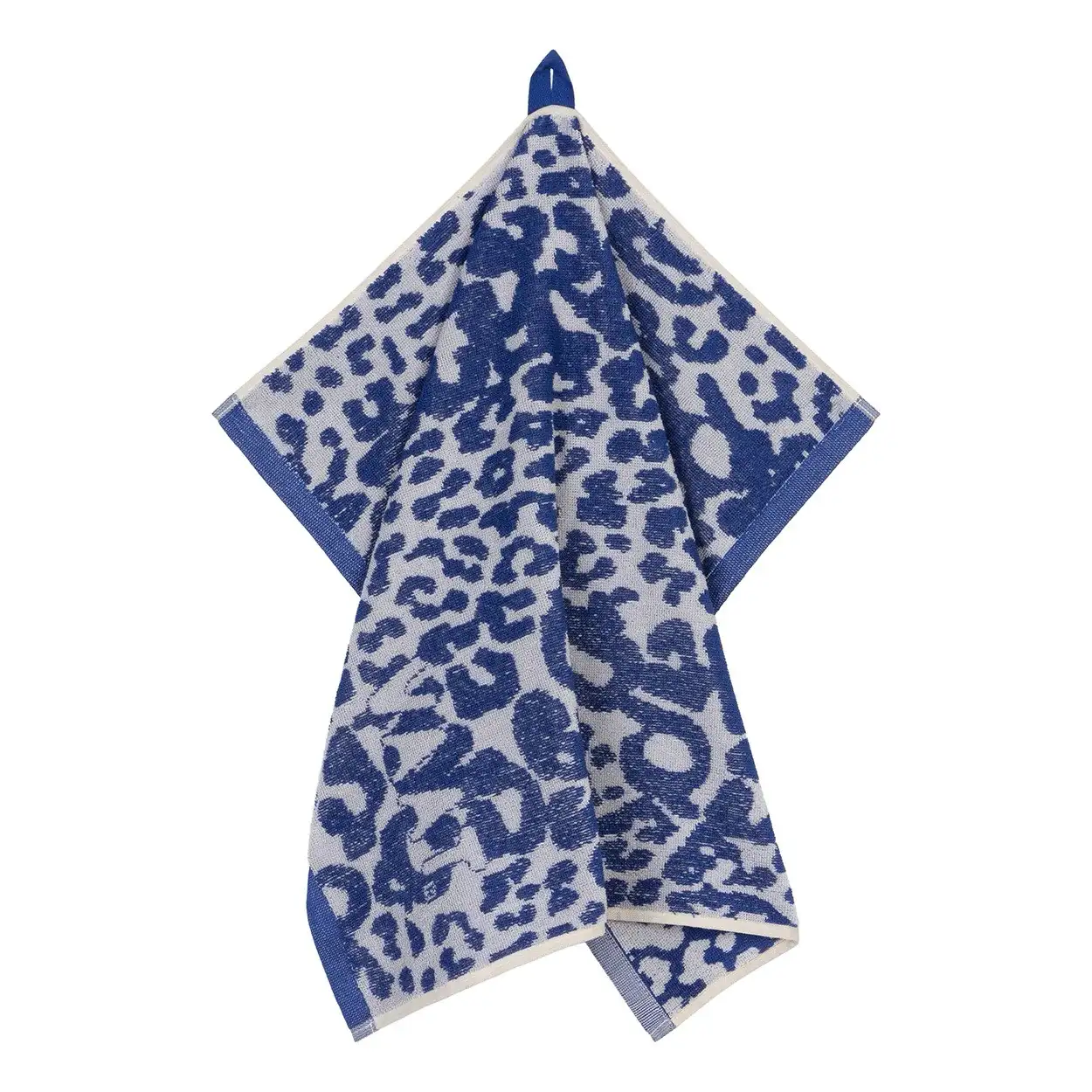 Vaat Amsterdam keukendoek I Love Leopard royal blue silver