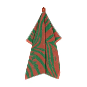 Vaat Amsterdam keukendoek I Love Zebra coral green