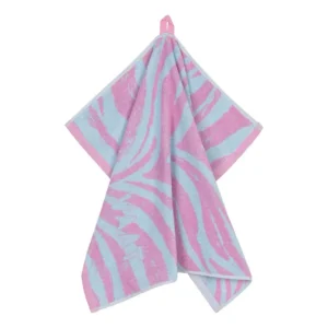 Vaat Amsterdam theedoek I Love Zebra fuchsia pastel blue